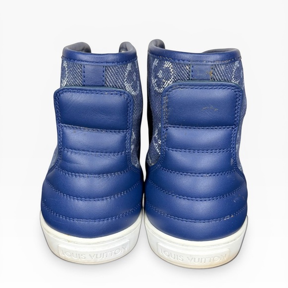 Louis Vuitton Navy and White Monogram Sneakers Size 37.5 - Picture 4 of 11